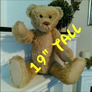 VINTAGE MOHAIR TEDDY BEAR MOHAIR BEAR 19" TALL FULLY JOINTED